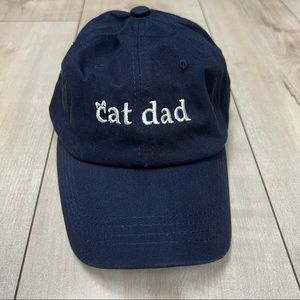 Unisex baseball hat- cat dad- navy blue
